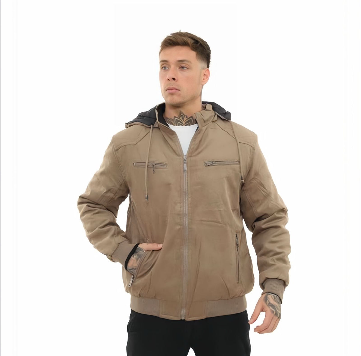 Jaqueta Masculina Casaco Dupla Face Com Capuz Alta Qualidade Moda Inverno